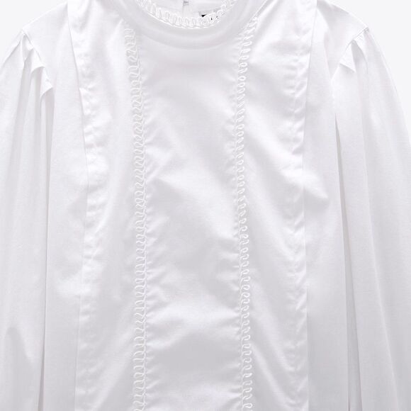 ZARA WAVY POPLIN TOP NEW - Picture 2 of 4